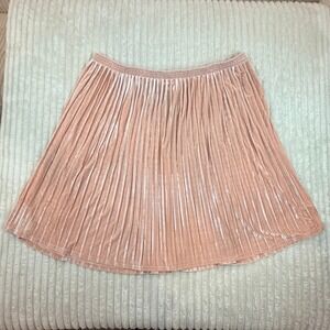 NWT AVA & VIV Pink Velvet Pleated Skirt Plus Size‎ 3X Elastic Waist Midi